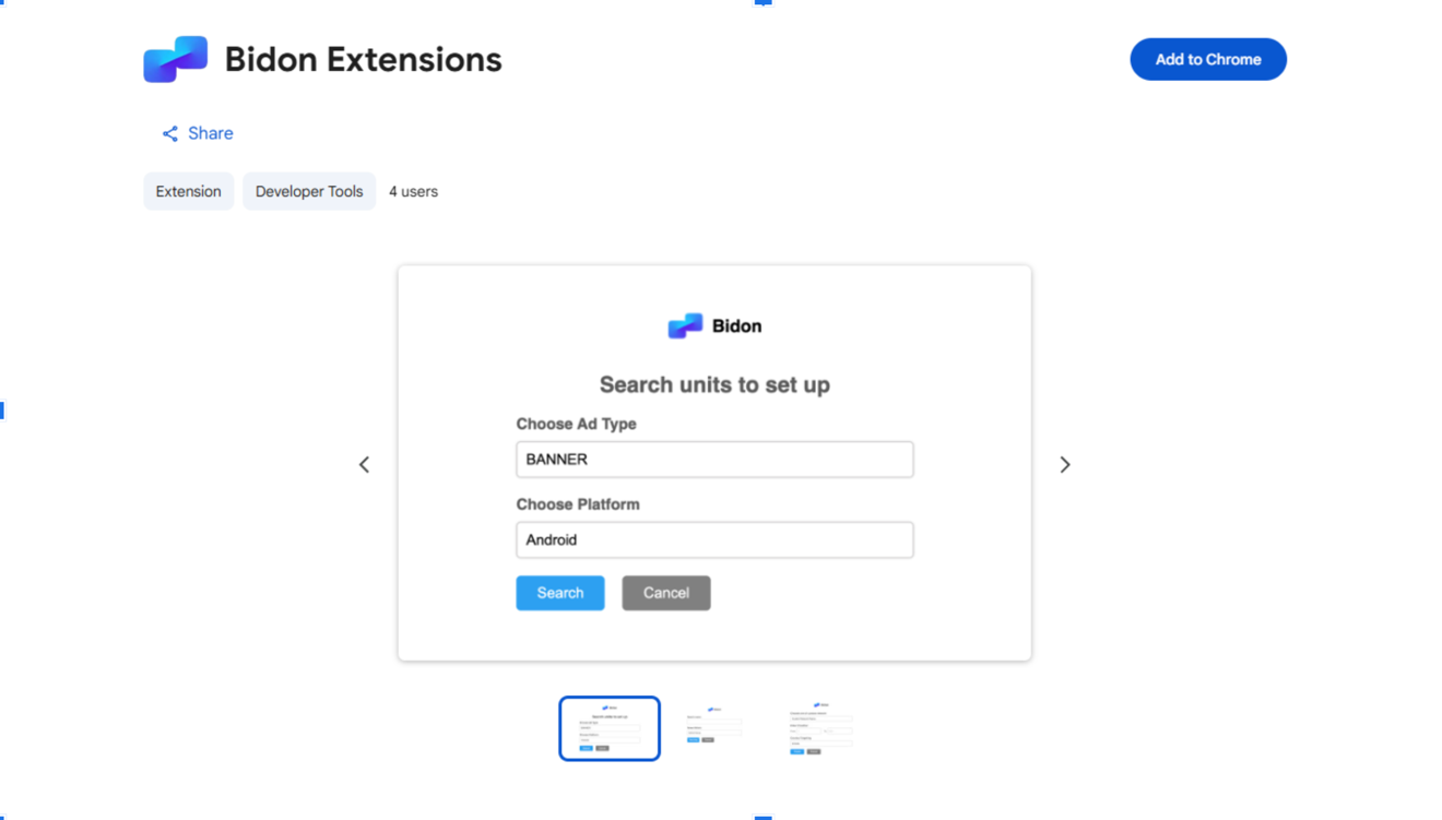 Download the Bidon Extension from Chrome Store.