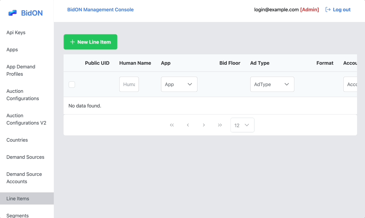 BidMachine Line Item Creation